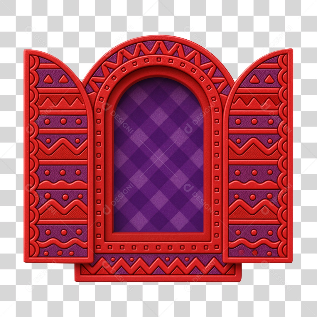 Janela Decorativa de Festa Junina PNG Transparente