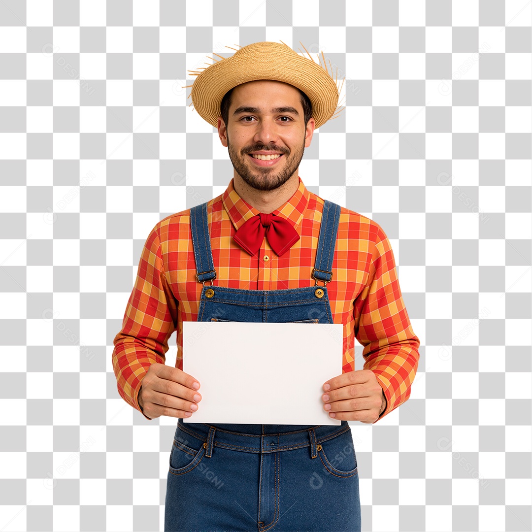 Homem com Roupa Junina PNG Transparente