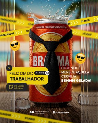 Feliz Dia Do Trabalhador 01 de Maio Social Media PSD Editável
