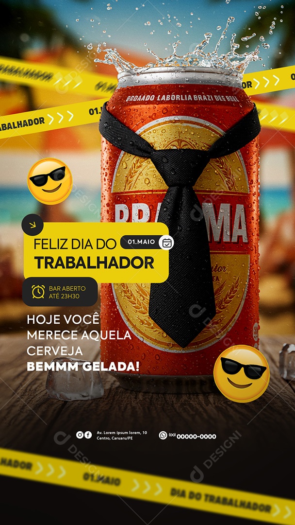 Story Feliz Dia Do Trabalhador 01 de Maio Obrigado Social Media PSD Editável