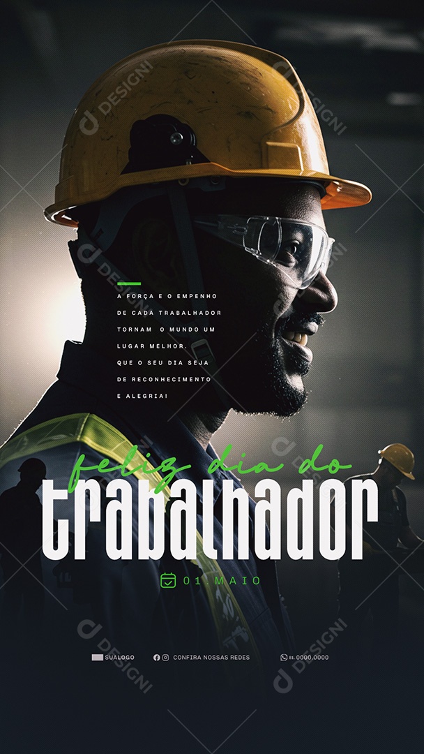 Story Feliz Dia Do Trabalhador 01 de Maio Obrigado Social Media PSD Editável