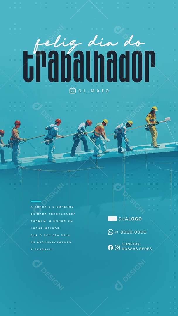Story Feliz Dia Do Trabalhador 01 de Maio Obrigado Social Media PSD Editável