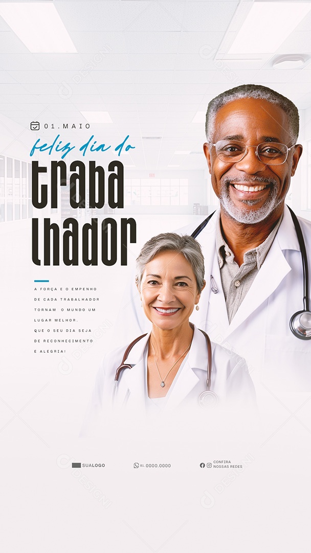 Story Feliz Dia Do Trabalhador 01 de Maio Obrigado Social Media PSD Editável