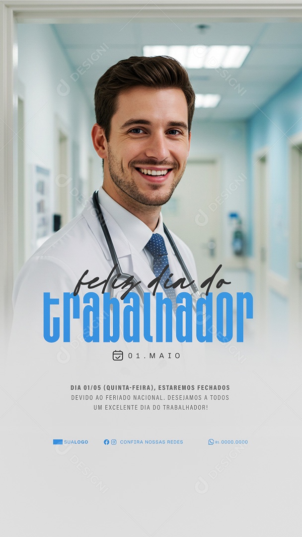 Story Feliz Dia Do Trabalhador 01 de Maio Obrigado Social Media PSD Editável