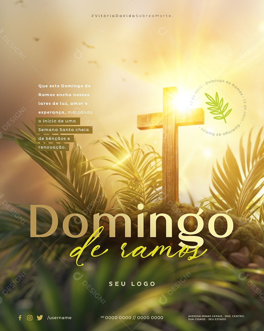 Domingo de Ramos 13 de Abril Social Media PSD Editável