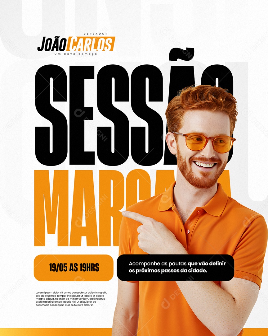Vereador João Carlos Sessão Marcada Social Media PSD Editável