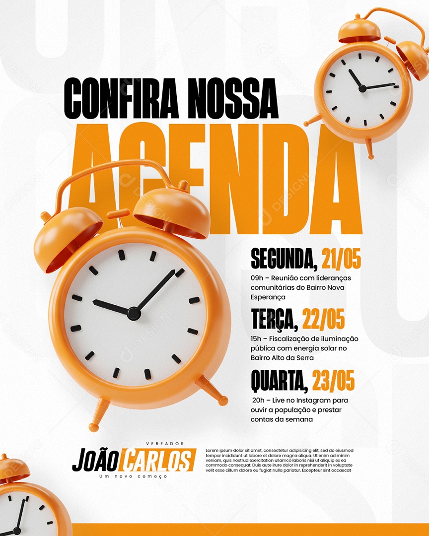 Vereador Confira Nossa Agenda Social Media PSD Editável