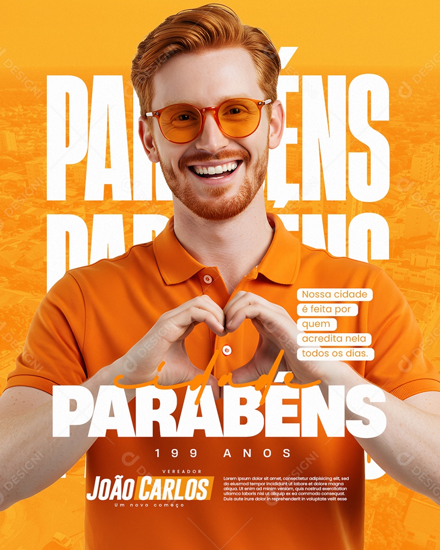 Vereador Parabéns Cidade Social Media PSD Editável