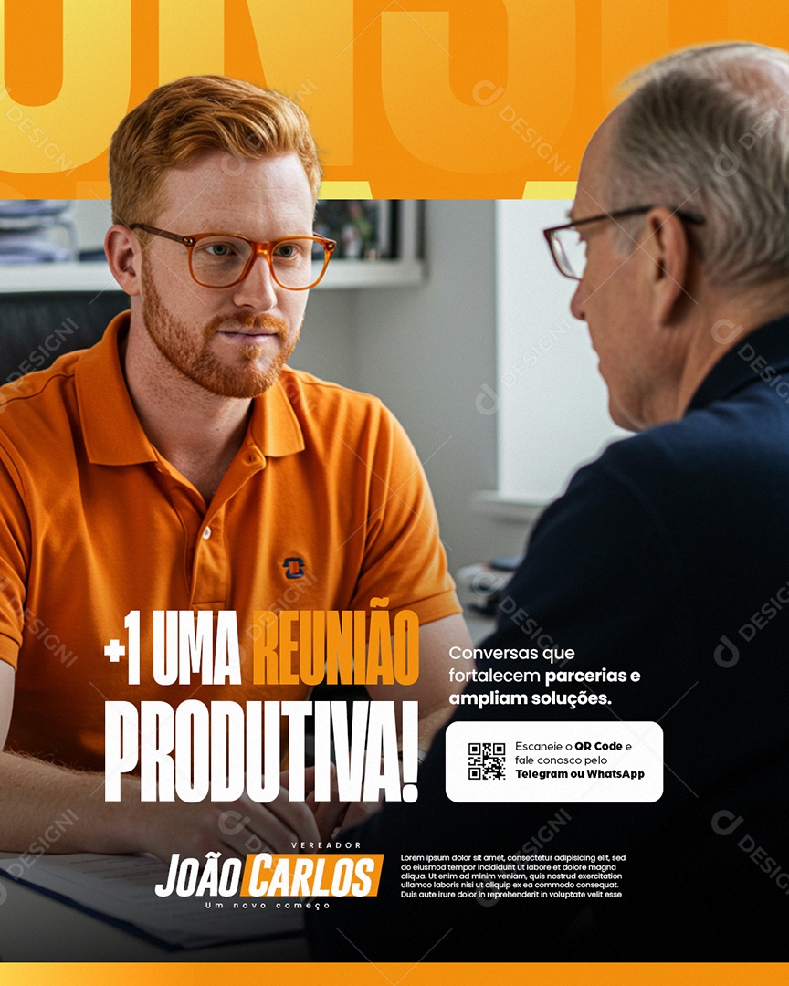 Vereador Uma Reunião Produtiva Social Media PSD Editável