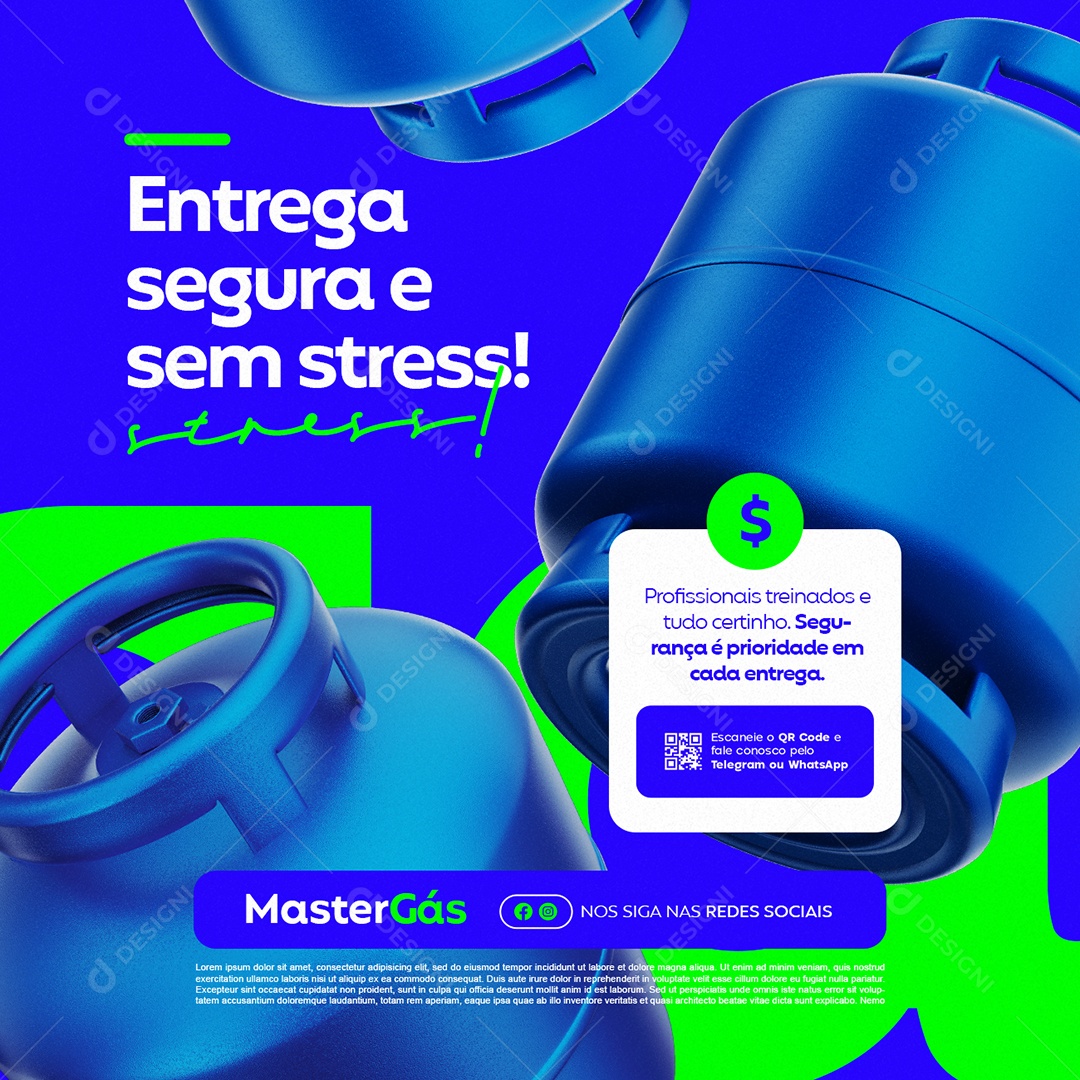 Gás Entrega Segura e Sem Stress Social Media PSD Editável