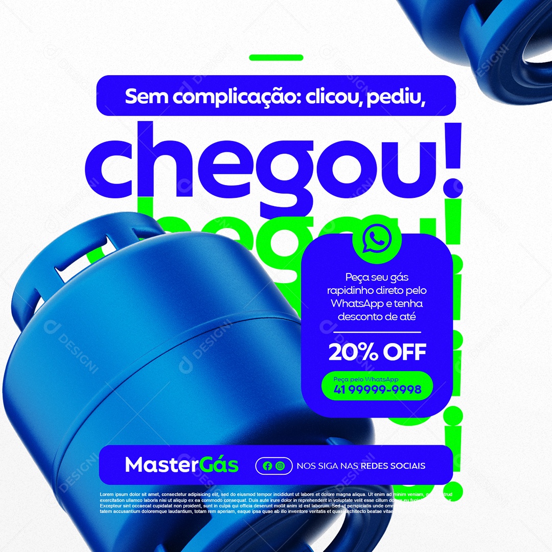 Gás Sem Complicação Clicou Pediu Social Media PSD Editável