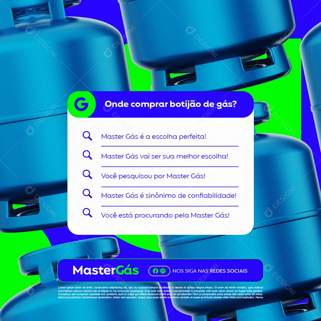Onde Comprar Botijão de Gás Social Media PSD Editável