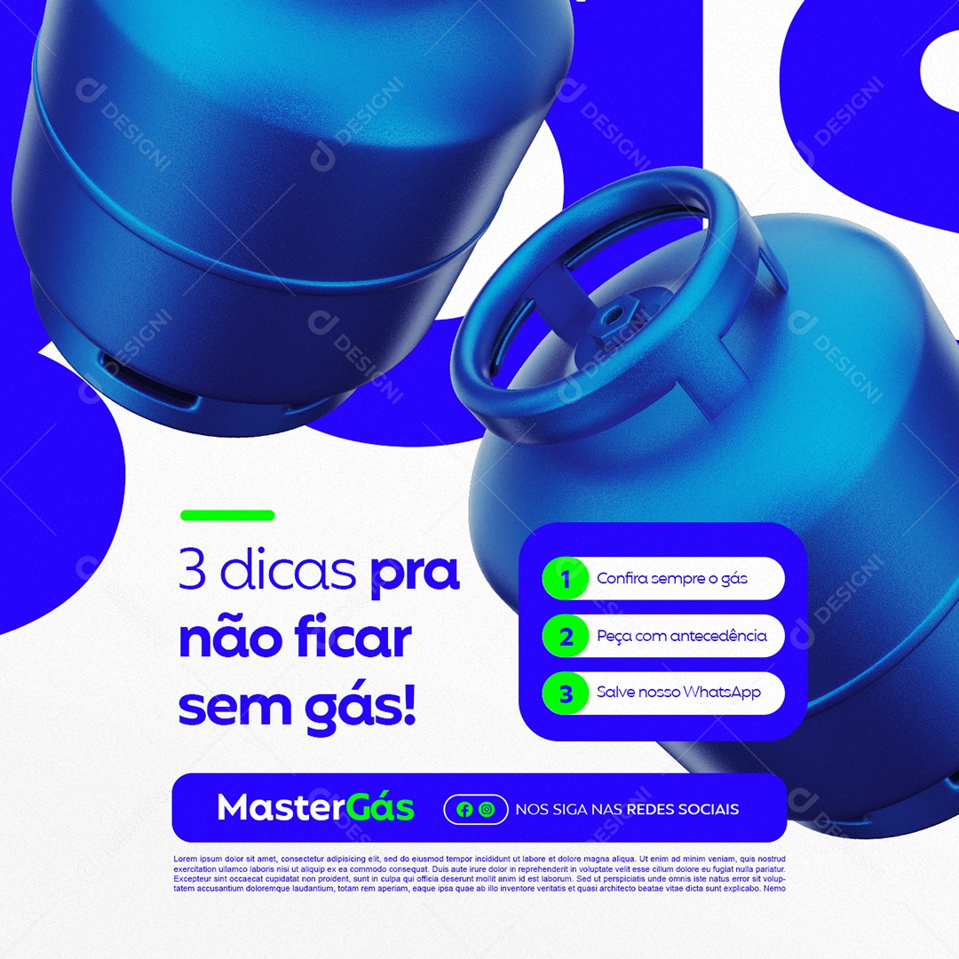 Três Dicas pra Não Ficar Sem Gás Social Media PSD Editável
