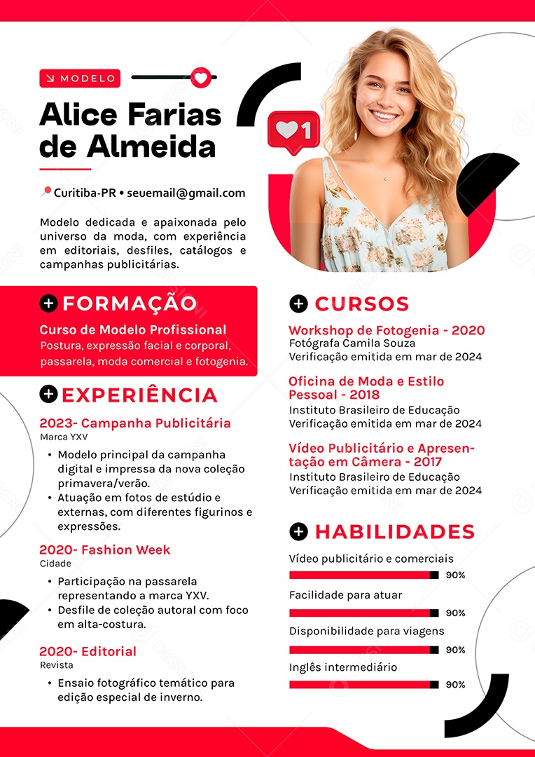 Modelo de Currículo Modelo Profissional PSD Editável