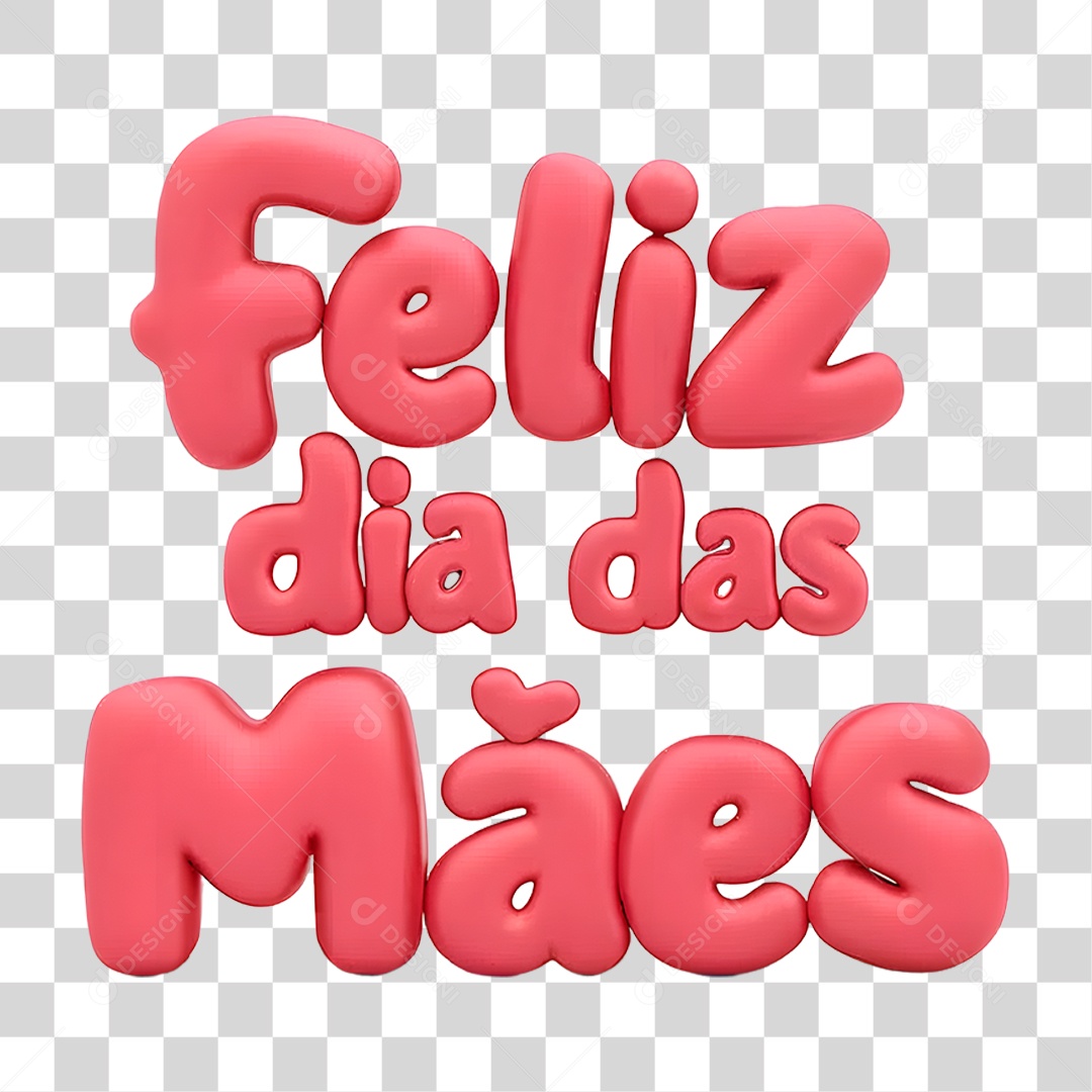 Selo 3D Feliz dia das Mães PNG Transparente