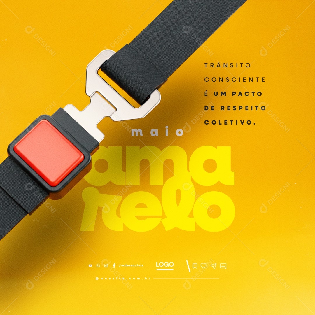 Maio Amarelo Respeito Coletivo Social Media PSD Editável