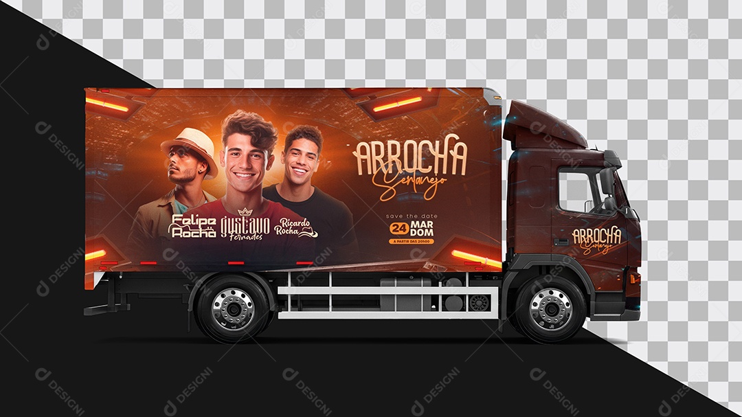 Mockup Caminhão Envelopado PSD Editável