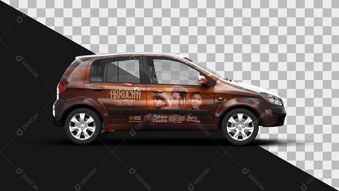 Mockup Carro Envelopado PSD Editável