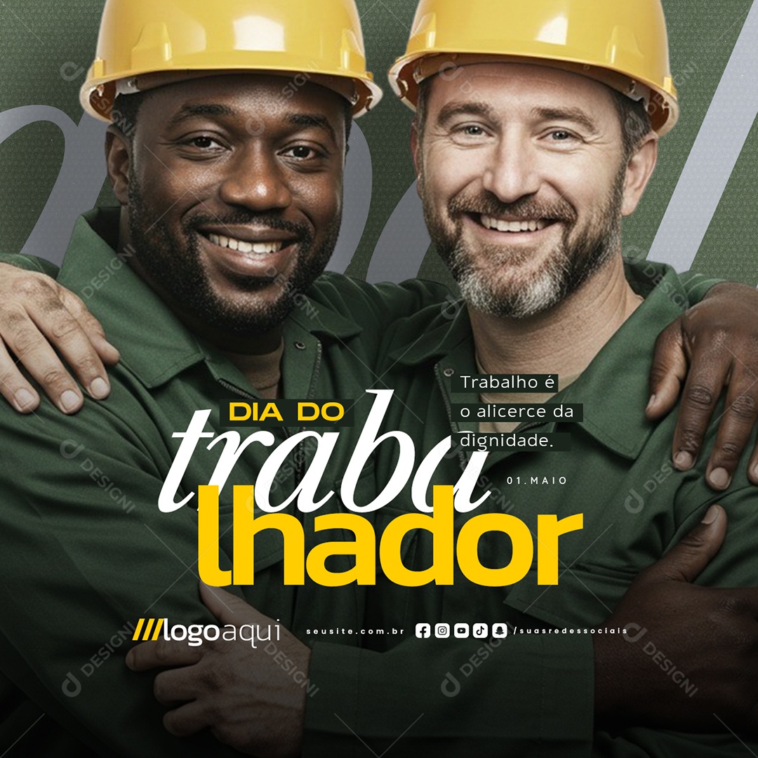 Dia Do Trabalhador 01 de Maio Engenheiro Social Media PSD Editável
