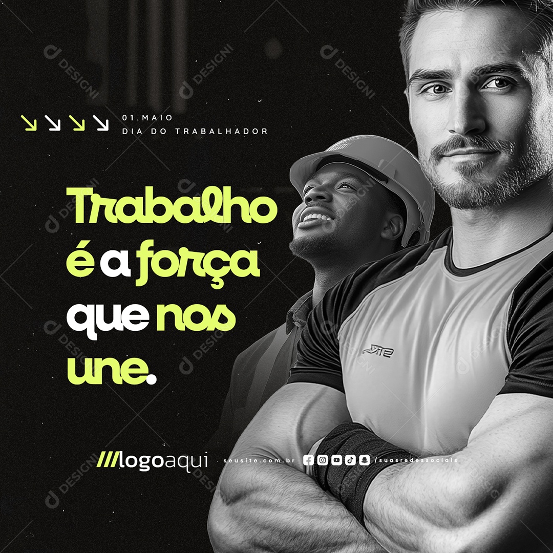 Dia Do Trabalhador 01 de Maio Engenheiro Social Media PSD Editável