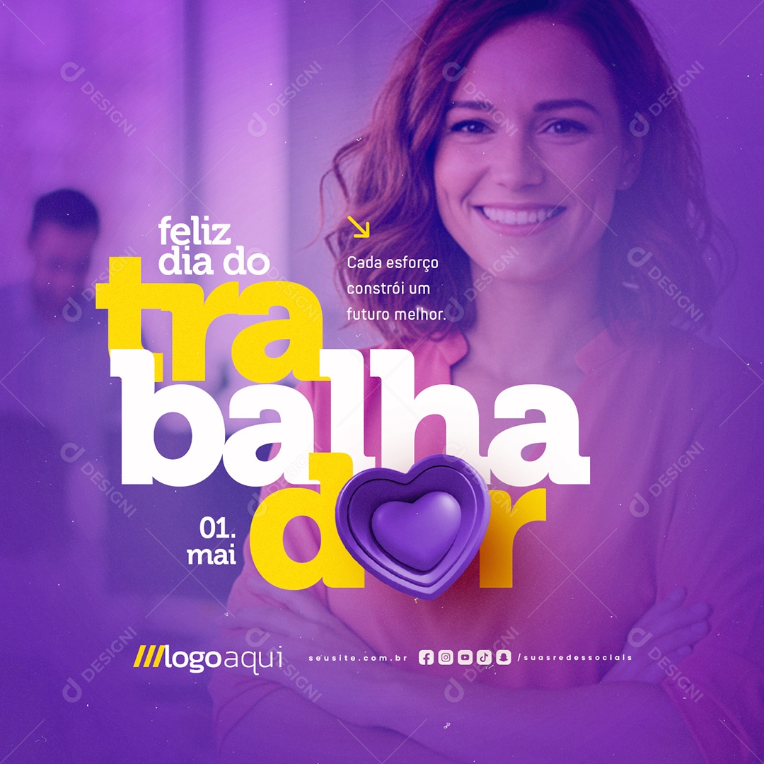 Feliz Dia Do Trabalhador 01 de Maio Social Media PSD Editável