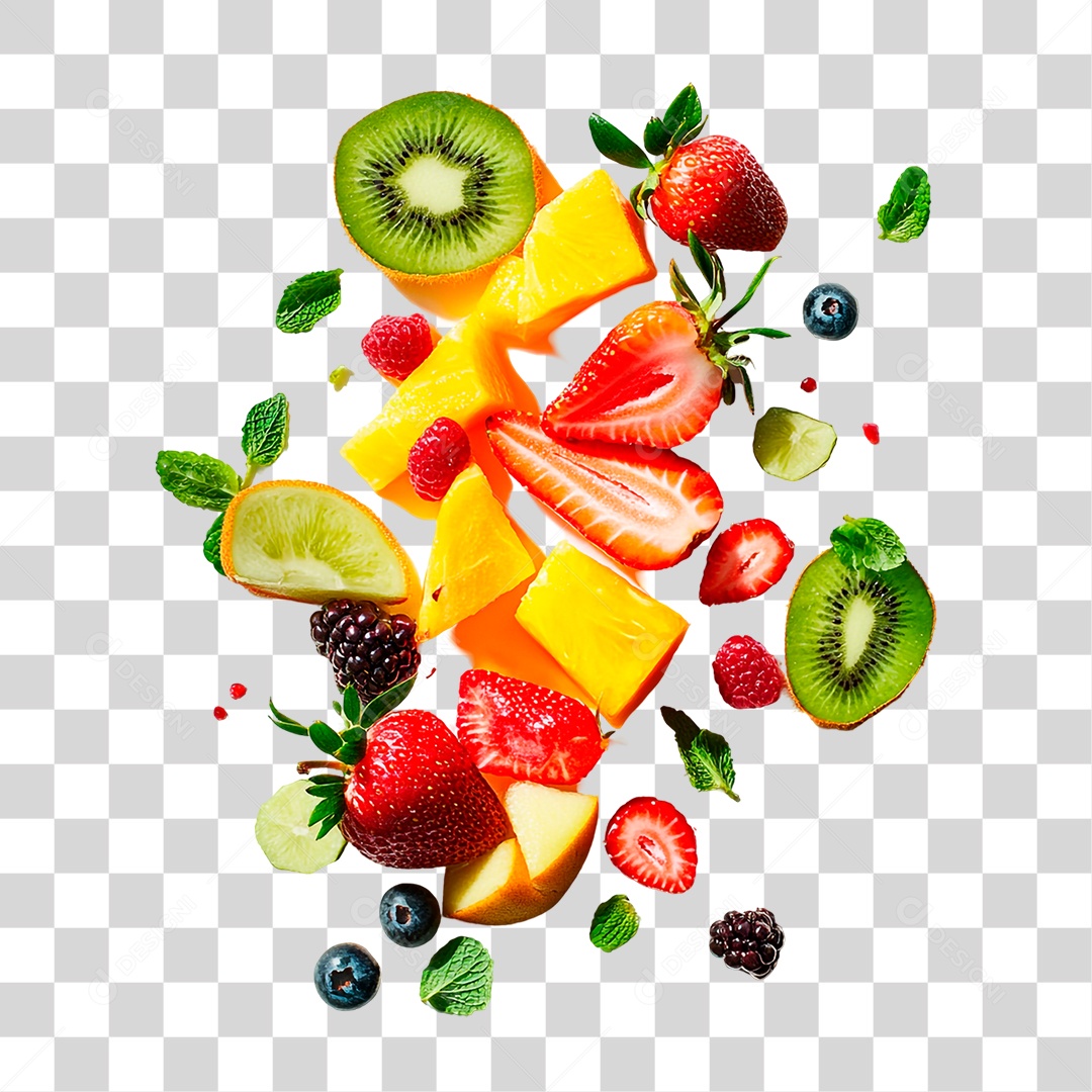 Splash de Frutas PNG Transparente