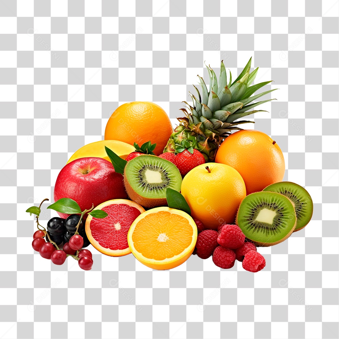 Monte de Frutas PNG Transparente