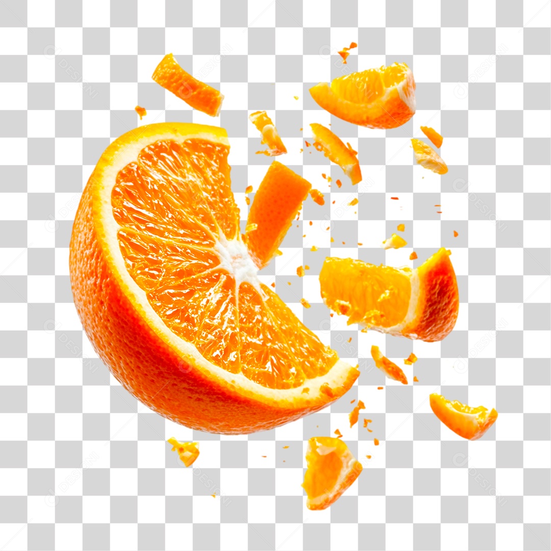 Laranja Fatiada PNG Transparente
