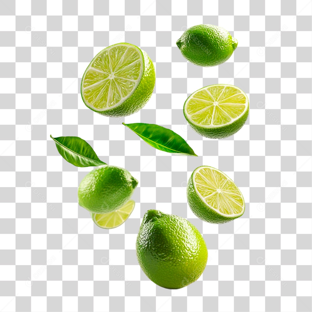 Limão Fatiado PNG Transparente
