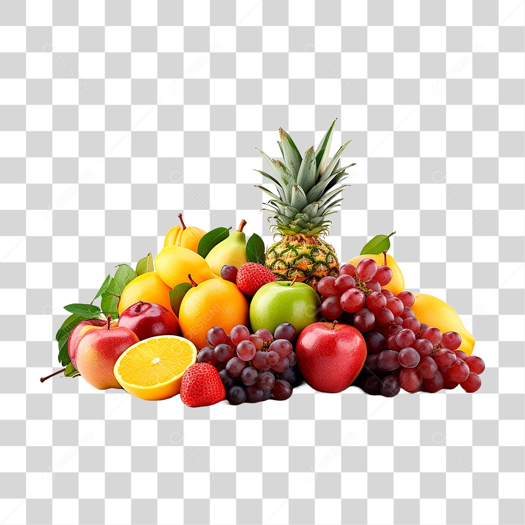 Monte de Frutas PNG Transparente