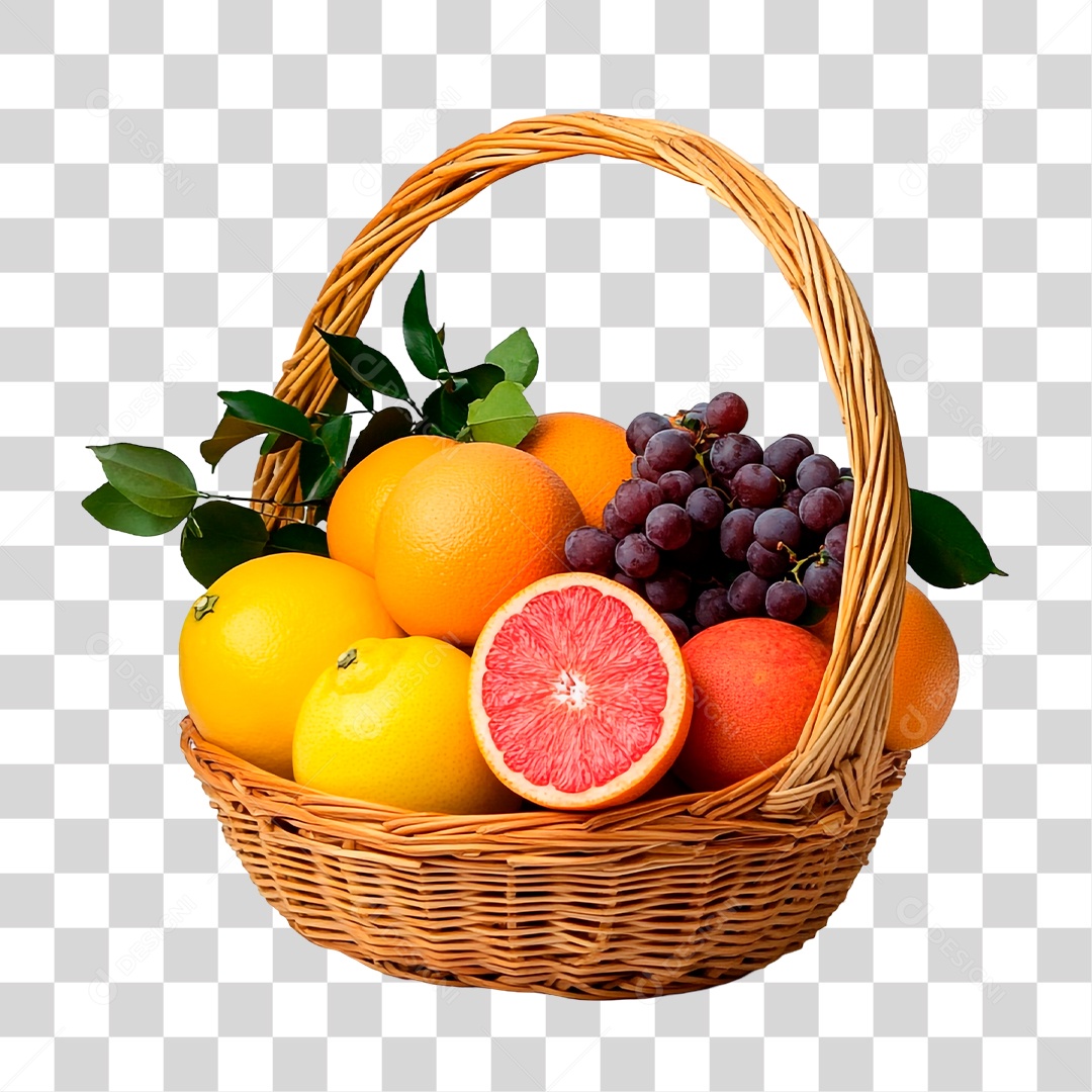 Cesta de Frutas PNG Transparente