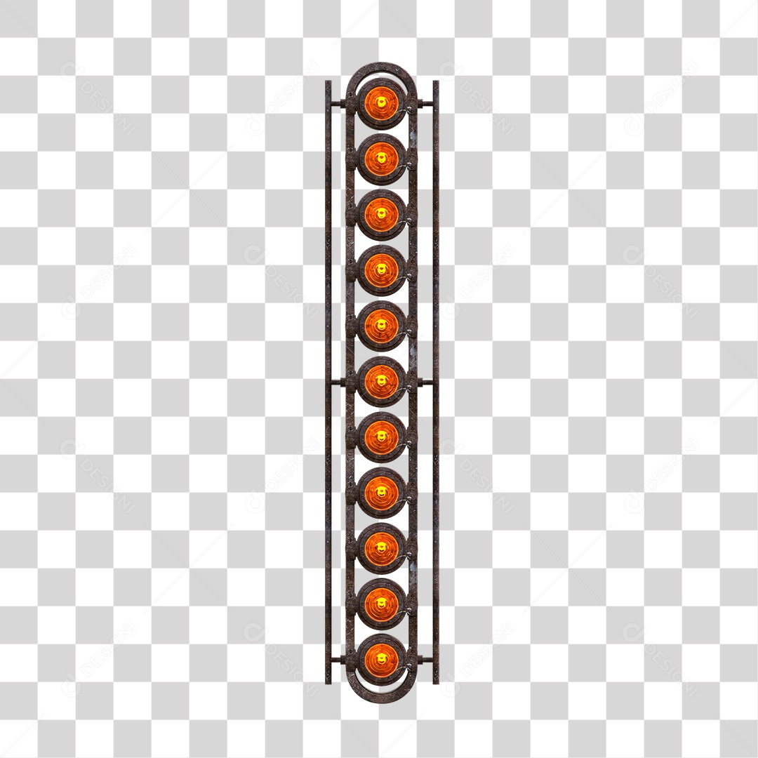 Painel de Metal com Led PNG Transparente