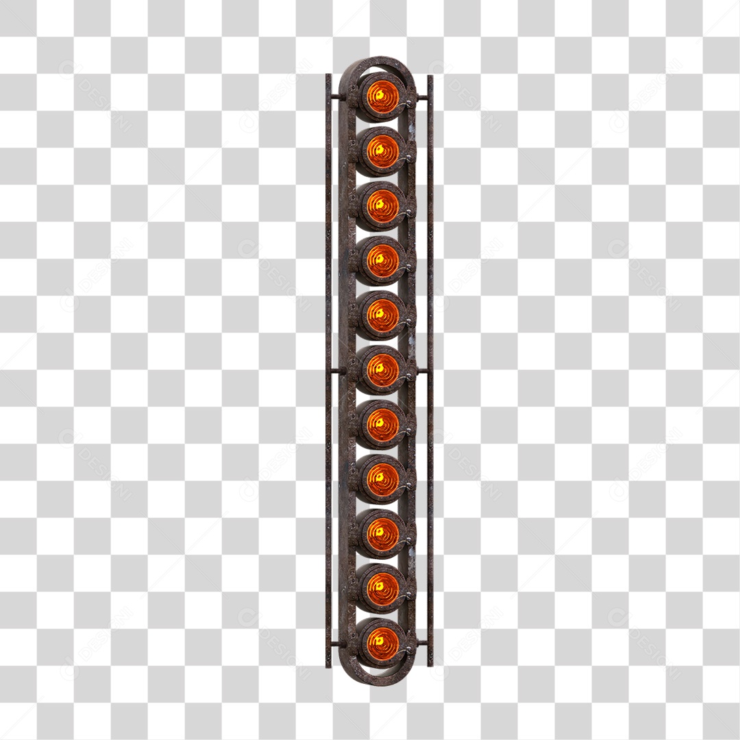 Painel de Metal com Led PNG Transparente