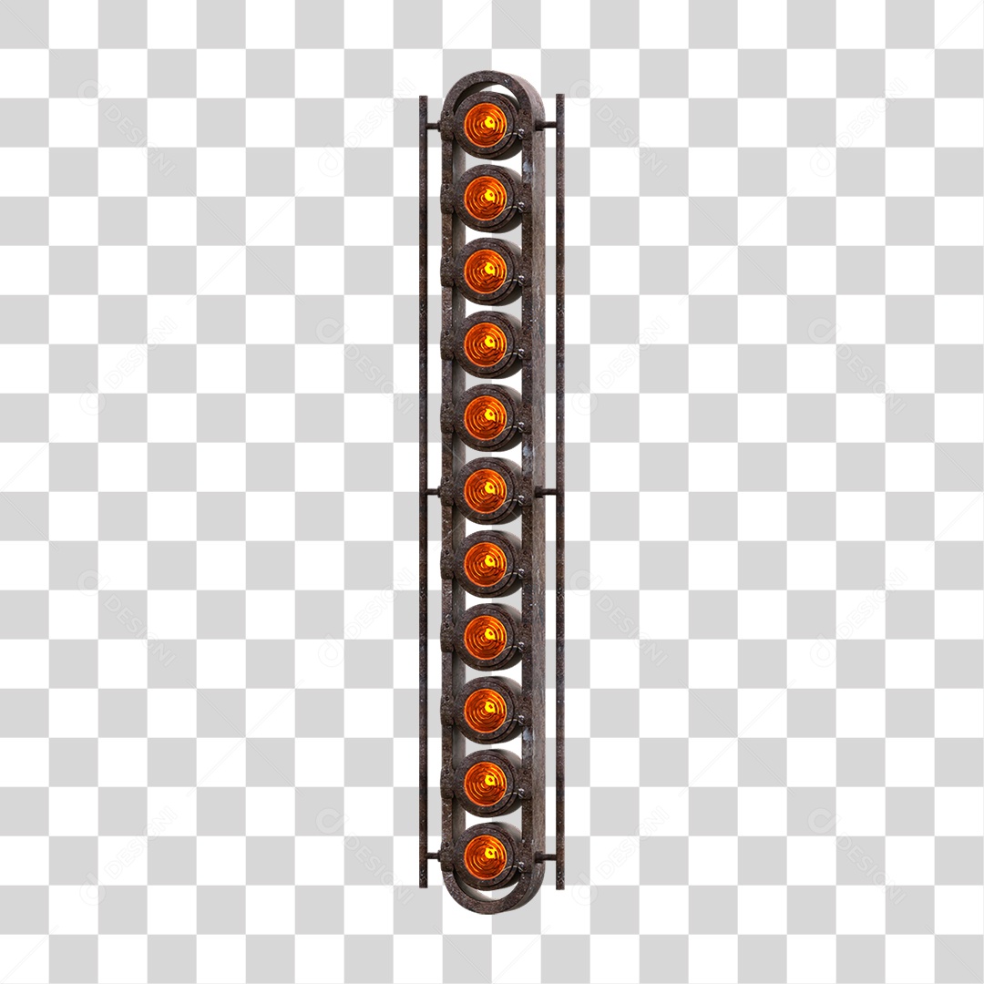 Painel de Metal com Led PNG Transparente