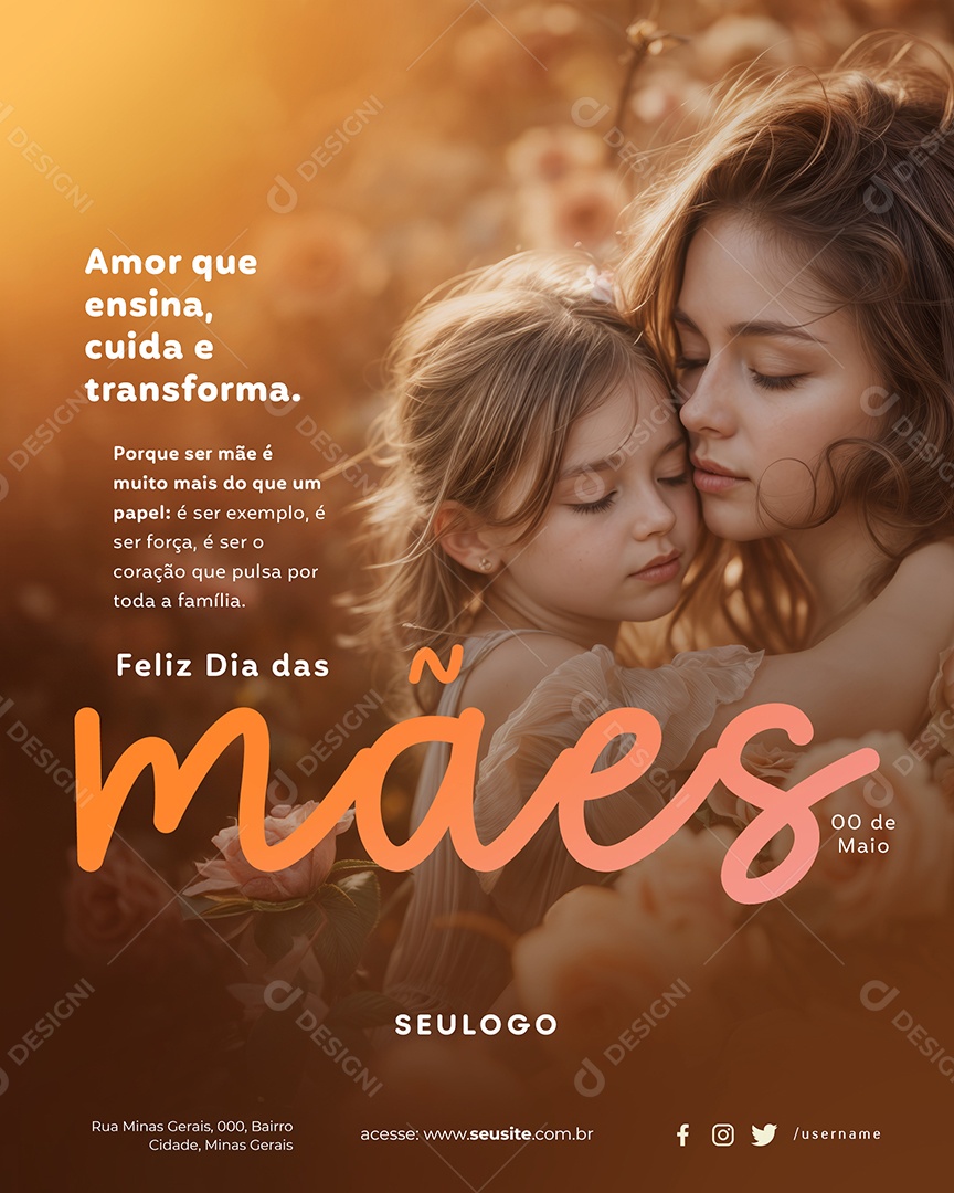 Feliz Dia Das Mães 12 de Maio Social Media PSD Editável