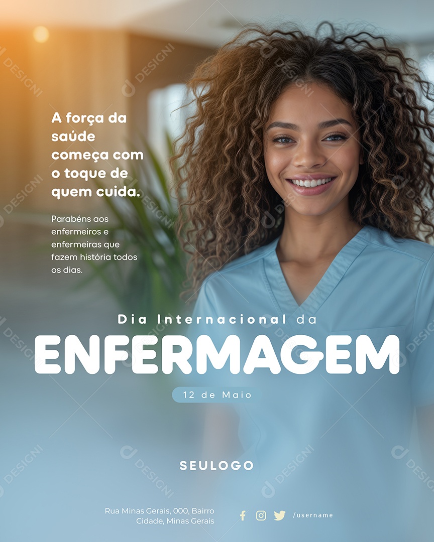 Dia Internacional da Enfermagem 12 De Maio Social Media PSD Editável
