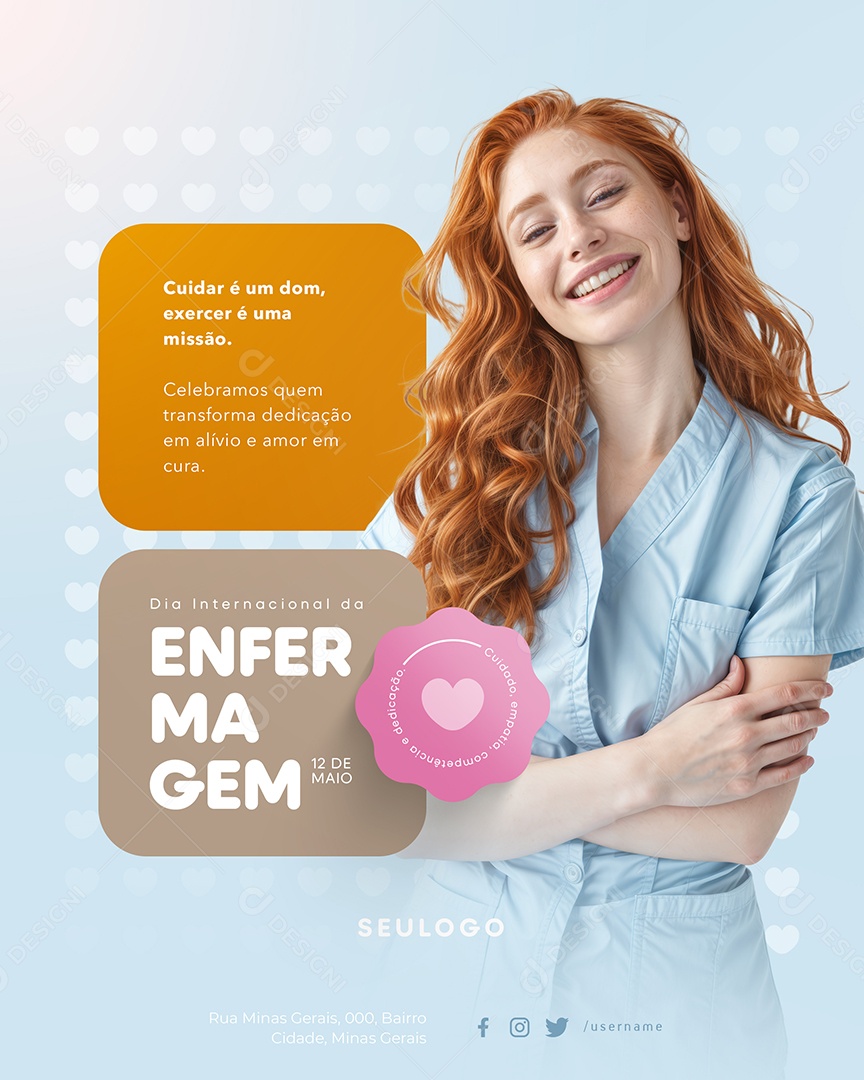 Dia Internacional da Enfermagem 12 De Maio Social Media PSD Editável
