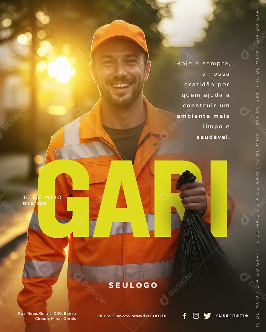 Dia Do Gari 16 de Maio Social Media PSD Editável