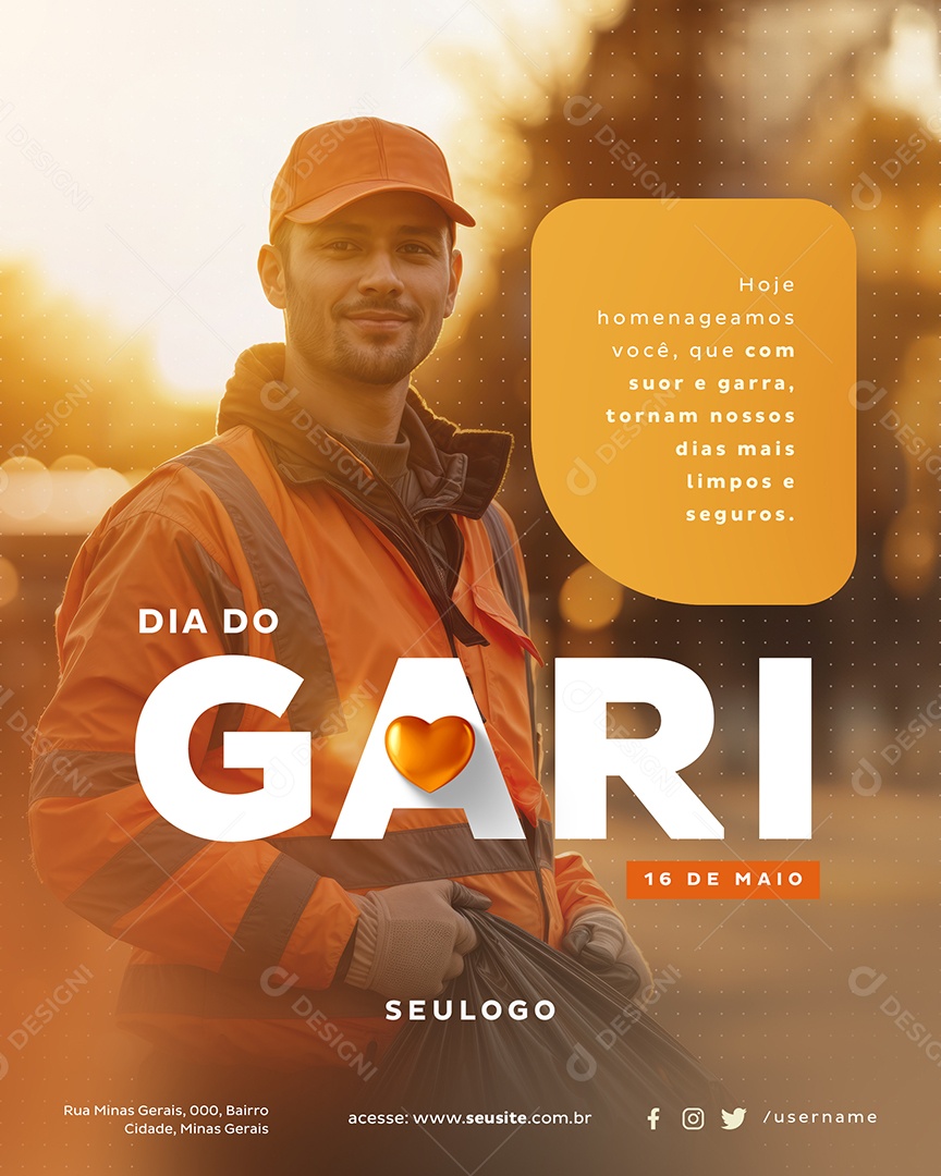 Dia Do Gari 16 de Maio Tornam Nossos Dias Mais Limpos Social Media PSD Editável