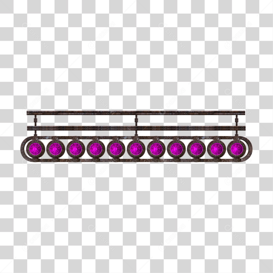 Painel de Metal com Led PNG Transparente