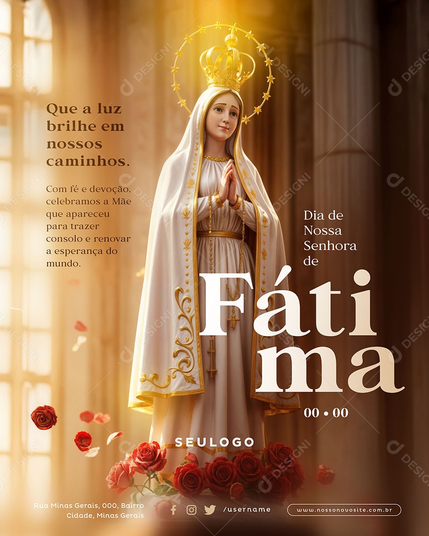 Dia De Nossa Senhora De Fátima 13 De Maio Social Media PSD Editável