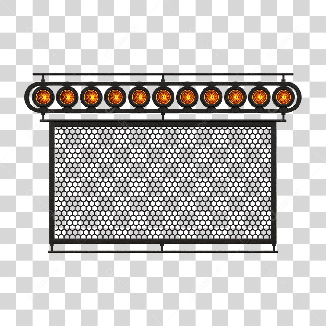 Painel de Metal com Led PNG Transparente