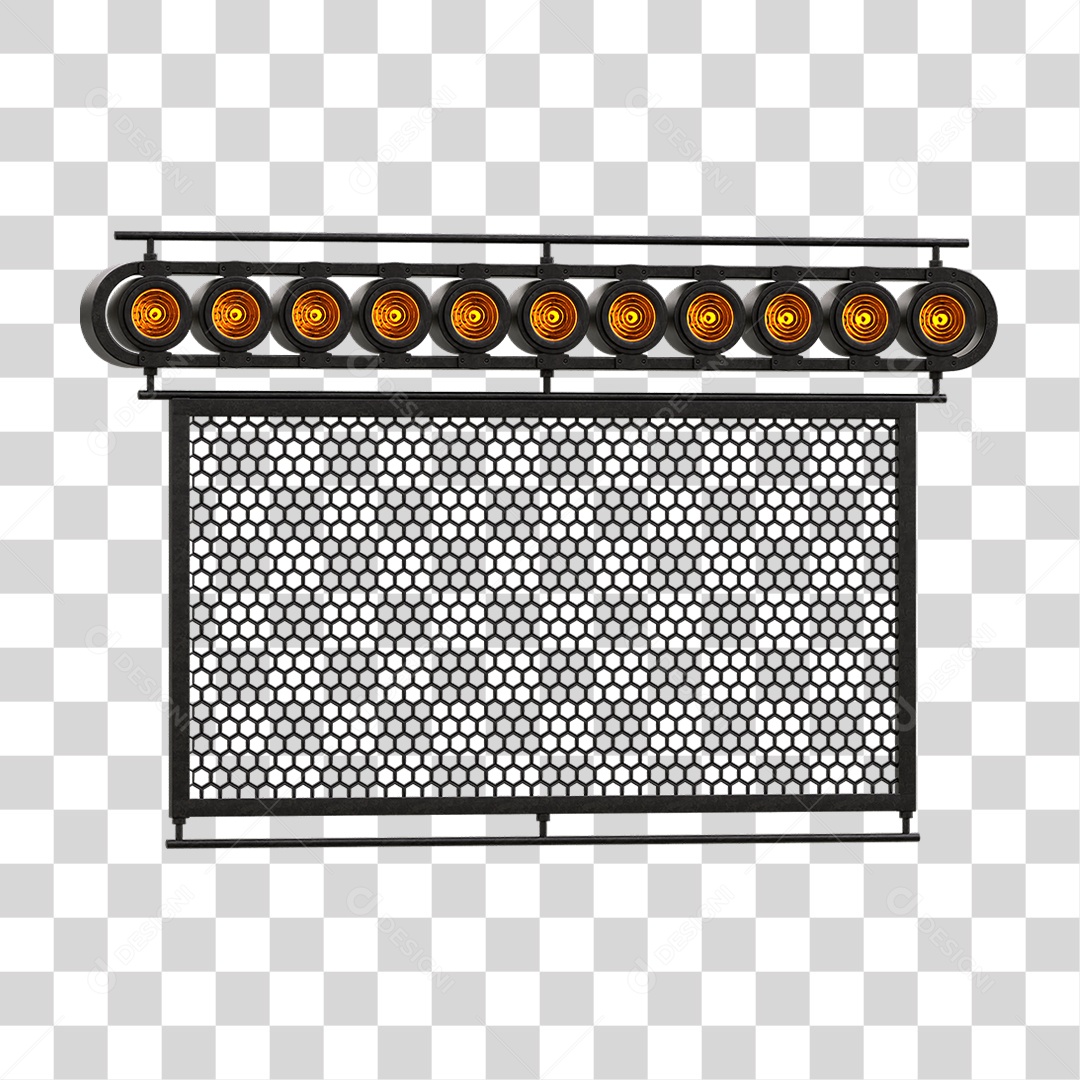 Painel de Metal com Led PNG Transparente