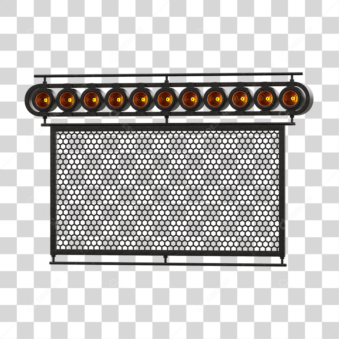 Painel de Metal com Led PNG Transparente