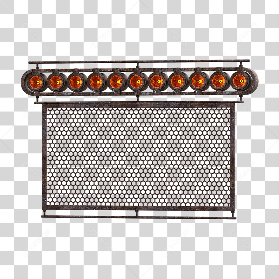 Painel de Metal com Led PNG Transparente