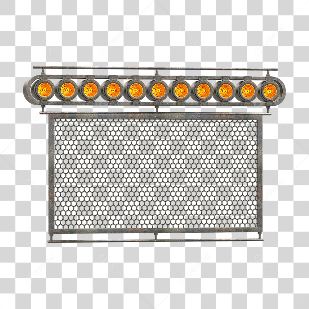 Painel de Metal com Led PNG Transparente