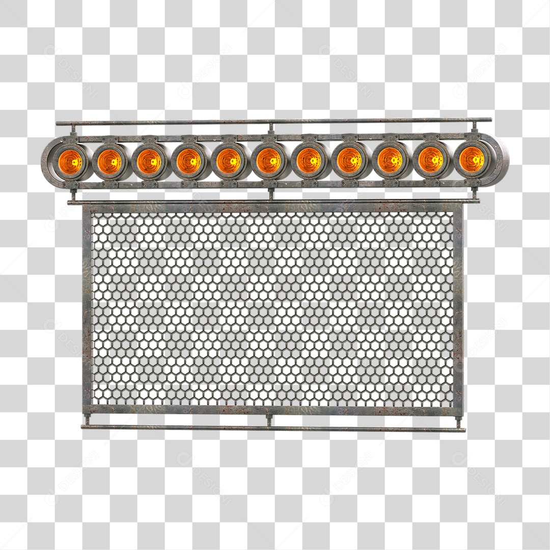 Painel de Metal com Led PNG Transparente