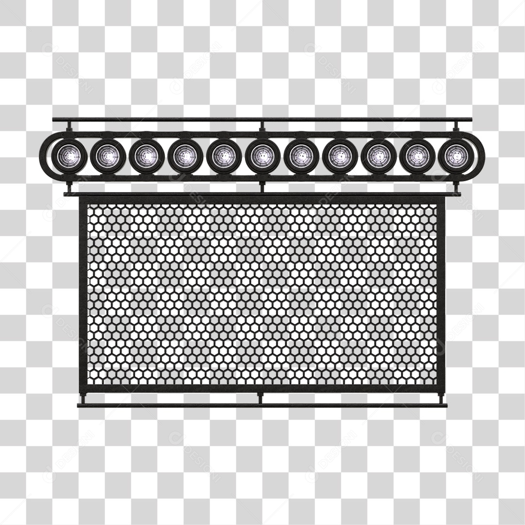 Painel de Metal com Led PNG Transparente