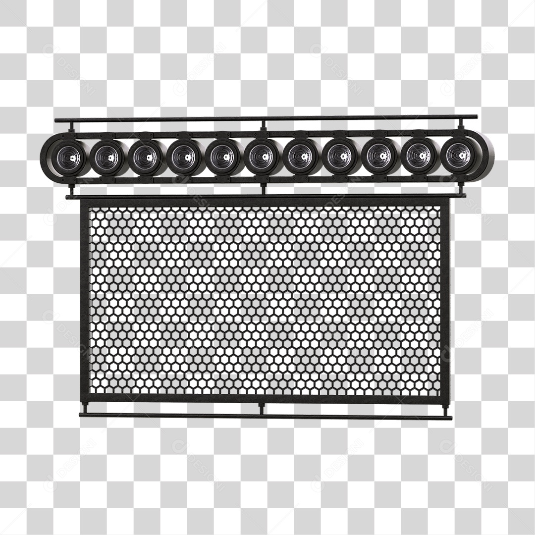 Painel de Metal com Led PNG Transparente