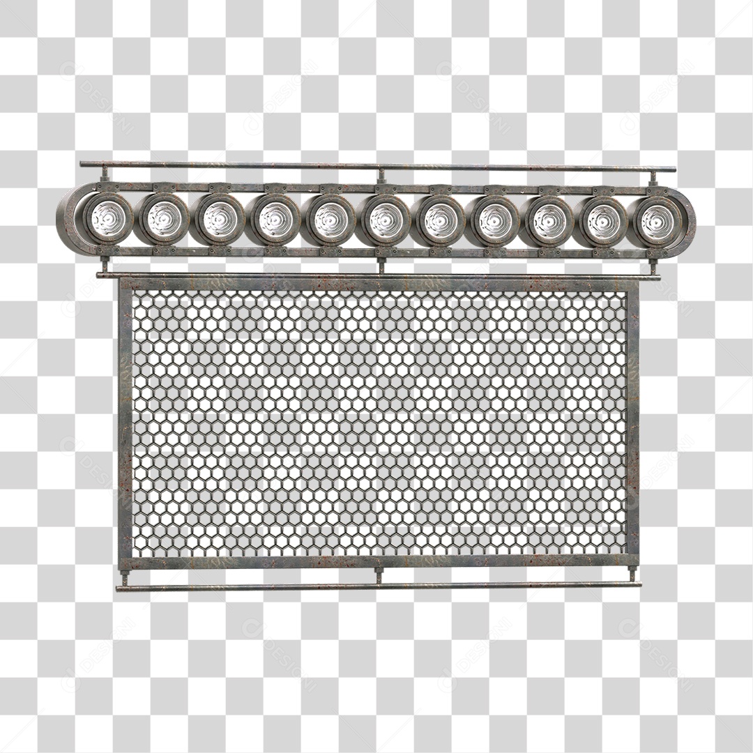 Painel de Metal com Led PNG Transparente